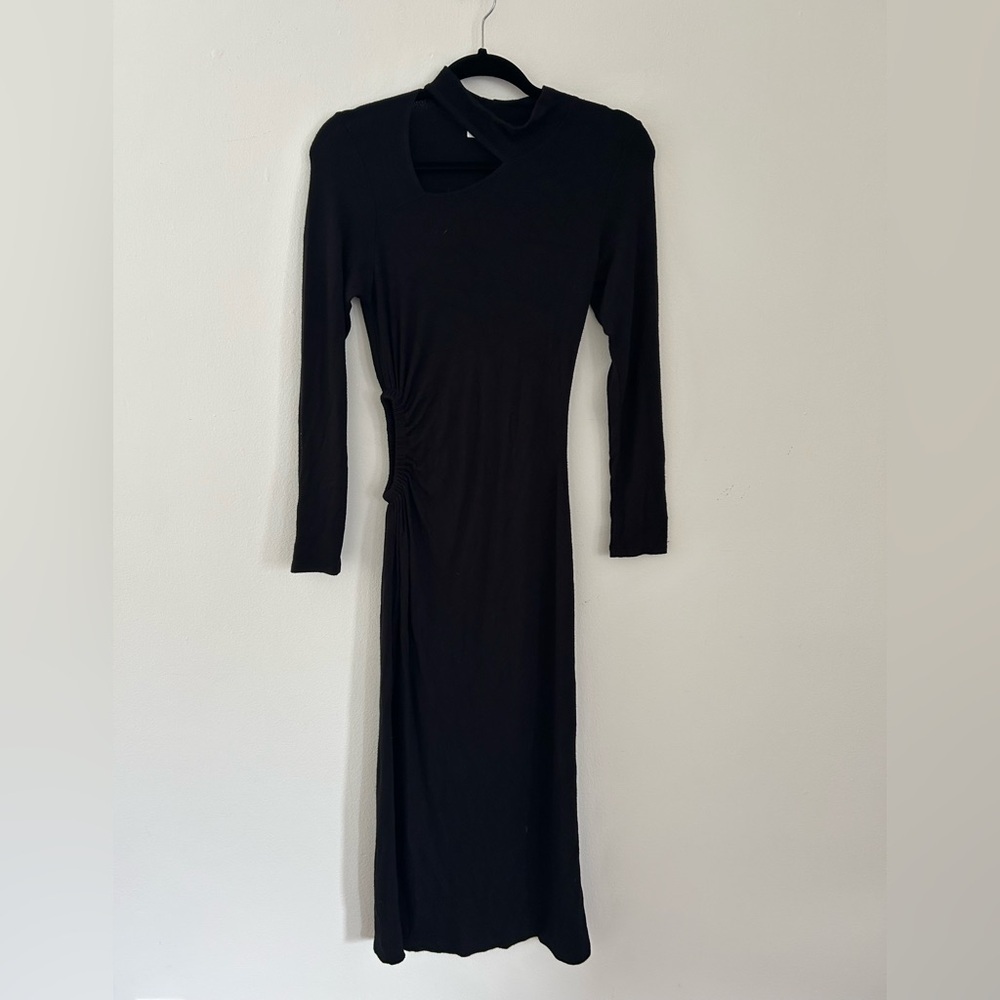 NWT Revolve LNA Elowen Ribbed Long Sleeve Maxi Dress Side Cut out